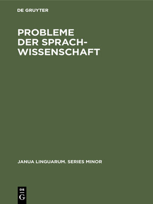 cover image of Probleme der Sprachwissenschaft